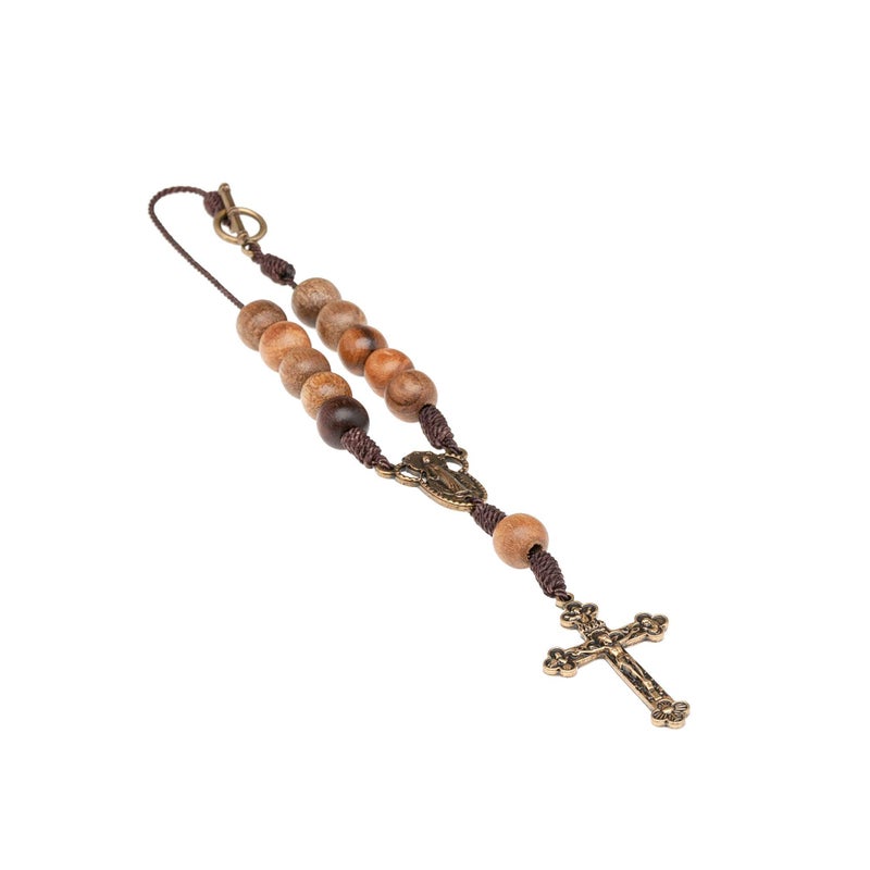 Intercession Car Rearview Mirror Rosary (Lady of Grace) - Image 2